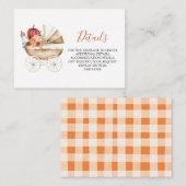 Carte D'accompagnement Fall Pumpkin Stroller Floral Baby Shower Detail (Devant / Derrière)