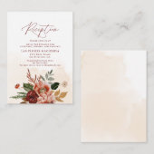 Carte D'accompagnement Fall Terracotta and Burgundy Réception (Devant / Derrière)