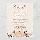 Carte D'accompagnement Fall Terracotta Floral Détails du Mariage (Devant)