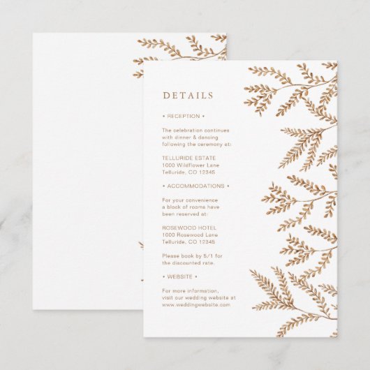 Carte D'accompagnement Fall Wedding (Devant / Derrière)