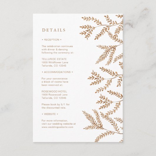 Carte D'accompagnement Fall Wedding (Devant)