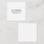 Carte D'accompagnement Family Name Modern Plain Professional Black White (Devant / Derrière)