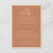 Carte D'accompagnement Fancy Beige Bronzer Old Money Boho Wedding Details (Devant)
