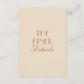 Carte D'accompagnement Fancy Beige Bronzer Old Money Boho Wedding Details (Dos)