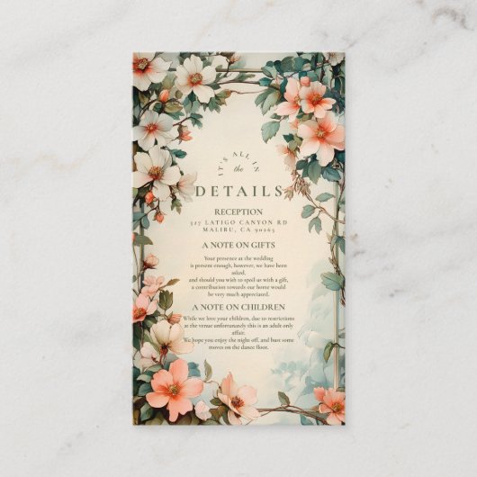 Carte D'accompagnement Fancy Floral Art Nouveau Mariage (Devant)