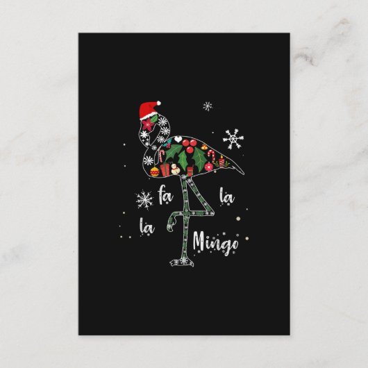 Carte D'accompagnement Fantaisie Flamant rose Noël Noël Noël (Devant)