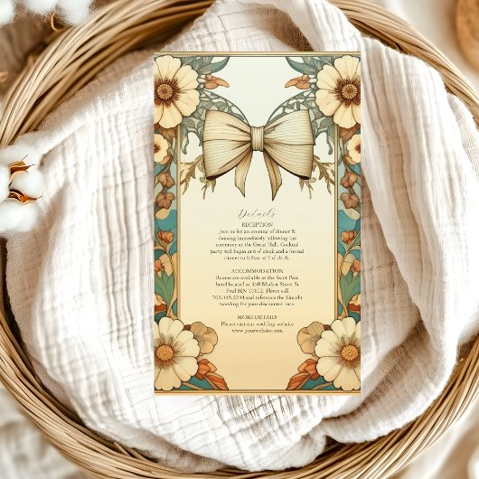 Carte D'accompagnement Fantastique Vintage Art Nouveau Mariage