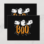 Carte D'accompagnement Fantôme d'Halloween Chou Mignon (Devant / Derrière)