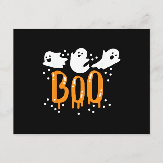 Carte D'accompagnement Fantôme d'Halloween Chou Mignon (Devant)