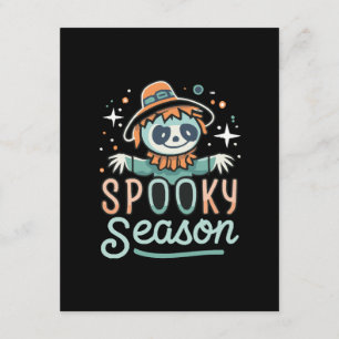 Carte D'accompagnement fantôme drôle avec des chapeaux, saison effrayante