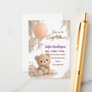 Carte D'accompagnement Fard à joues Ours Douce Couleur eau florale shower