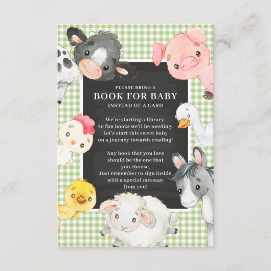 Carte D'accompagnement Farm Animaux Book for Baby Encape Card (Devant)