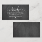 Carte D'accompagnement Farm Chalkboard, police blanche, Détails du Mariag (Devant / Derrière)