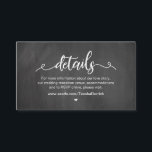 Carte D'accompagnement Farm Chalkboard, police blanche, Détails du Mariag<br><div class="desc">Il s'agit de la ferme rustique moderne Chalkboard design,  police blanche,  papier de bois,  nos détails Mariages,  site Web,  RSVP et Hashtag carte de boîtier. Vous pouvez modifier les couleurs de police et ajouter les détails de votre mariage dans la police / lettering correspondante. #TeeshaDerrick</div>