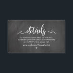 Carte D'accompagnement Farm Chalkboard, police blanche, Détails du Mariag<br><div class="desc">Il s'agit de la ferme rustique moderne Chalkboard design,  police blanche,  papier de bois,  nos détails Mariages,  site Web,  RSVP et Hashtag carte de boîtier. Vous pouvez modifier les couleurs de police et ajouter les détails de votre mariage dans la police / lettering correspondante. #TeeshaDerrick</div>