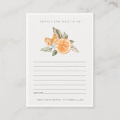 Carte D'accompagnement Faune Orange Minimale Conseillé Pour Le Baby showe (Devant)