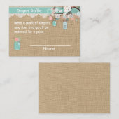 Carte D'accompagnement Faux burlap Mason Jar Diaper Raffin Insertion (Devant / Derrière)