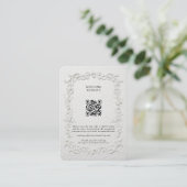 Carte D'accompagnement Faux Embossed Floral Enclosure Card (Debout devant)