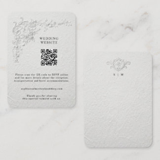 Carte D'accompagnement Faux Embossed Floral Enclosure Card