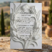 Carte D'accompagnement Faux Embossed Relief Sculpted White Tulip