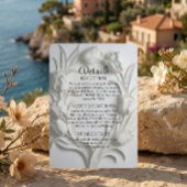 Carte D'accompagnement Faux Embossed Relief Sculpted White Tulip