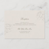 Carte D'accompagnement Faux Embossed Roses Ecru Classic Reception Wedding (Devant)