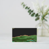 Carte D'accompagnement Faux Emerald Green Marbled Agate (Debout devant)