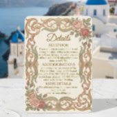 Carte D'accompagnement Faux Gold Baroque Scrollwork Blush Floral