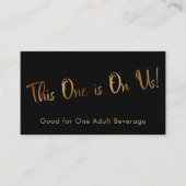 Carte D'accompagnement Faux Gold Black Décontracté Drink Billets Insertio (Devant)