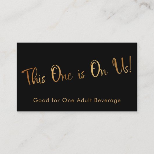 Carte D'accompagnement Faux Gold Black Décontracté Drink Billets Insertio (Devant)