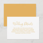 Carte D'accompagnement Faux Gold Foil Glamour | Détails de la réception d (Devant / Derrière)