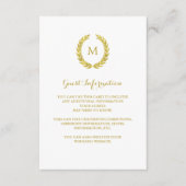 Carte D'accompagnement Faux Gold Foil Laurel Wreath Informations clients (Devant)