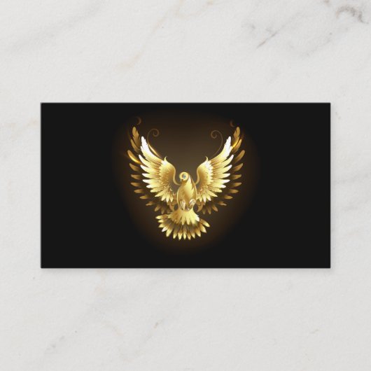 Carte D'accompagnement Faux Gold Foil Peace Dove en noir (Devant)