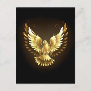 Carte D'accompagnement Faux Gold Foil Peace Dove en noir