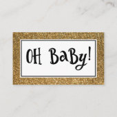 Carte D'accompagnement Faux Gold Parties scintillant Baby shower Déchets  (Dos)