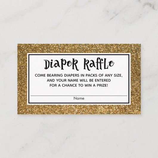 Carte D'accompagnement Faux Gold Parties scintillant Baby shower Déchets  (Devant)