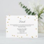 Carte D'accompagnement Faux Gold Sparkle Confetti Mariage - fiche (Debout devant)