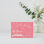 Carte D'accompagnement Faux Ribbon Coral Rose Mariage Réception (Debout devant)