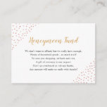 Carte D'accompagnement Faux Rose Gold Confetti Honeymoon Fund<br><div class="desc">Faux rose or confetti fonds de lune de miel demande cartes parfaites pour entourer avec des invitations de douche nuptiale ainsi que des invitations de mariage.  N'hésitez pas à contacter le concepteur pour des demandes spéciales à l'adresse info@lemontreecards.com</div>