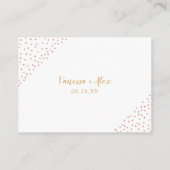 Carte D'accompagnement Faux Rose Gold Confetti Honeymoon Fund (Dos)