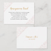 Carte D'accompagnement Faux Rose Gold Confetti Honeymoon Fund (Devant / Derrière)