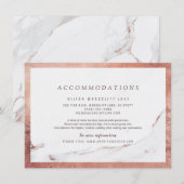 Carte D'accompagnement Faux rose marbre or moderne mariage hébergement (Devant / Derrière)