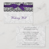 Carte D'accompagnement Faux ruban dentelle violet noir désirant bien cart (Devant / Derrière)
