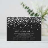 Carte D'accompagnement Faux Silver Confetti Black Wishing Well Card (Debout devant)