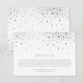 Carte D'accompagnement Faux Silver Foil Confetti White Détails du Mariage (Devant / Derrière)