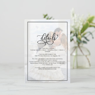 Carte D'accompagnement Faux Vellum Effet Overlay Détails du Mariage photo