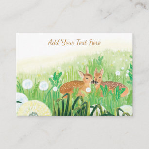 Carte D'accompagnement Fawns en Grass Tall Personnalisable