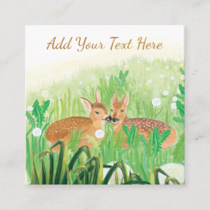 Carte D'accompagnement Fawns en Grass Tall Personnalisable