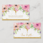 Carte D'accompagnement Fée Baby shower Bow Raffle Headband Baby Girl (Devant / Derrière)