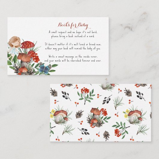 Carte D'accompagnement Fée de la Forêt Enchantée | Demande de livre (Devant / Derrière)